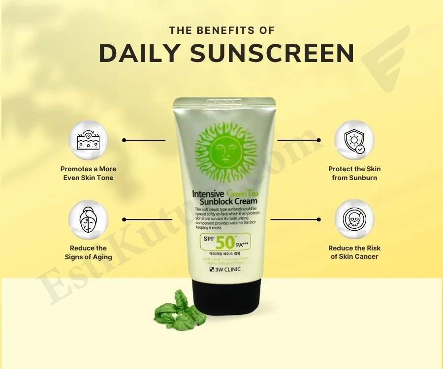 3W Clinic Intensive Green Tea Sunblock Cream SPF 50+ PA+++